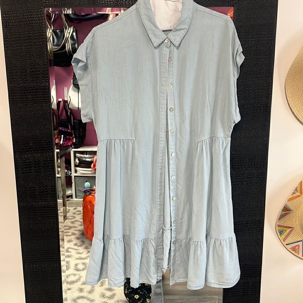 Zara Blue Dress Size Small Like New - Cute Spring Dress